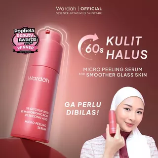 Wardah Peeling Serum Solution Exfo, 5% Glycolic Acid 3% Maltobionic Acid 2% Succinic Acid - Serum Eksfoliasi Wajah, Brightening, Serum Membantu Mencerahkan dan Menghaluskan Kulit - Skincare Berjerawat Glowing