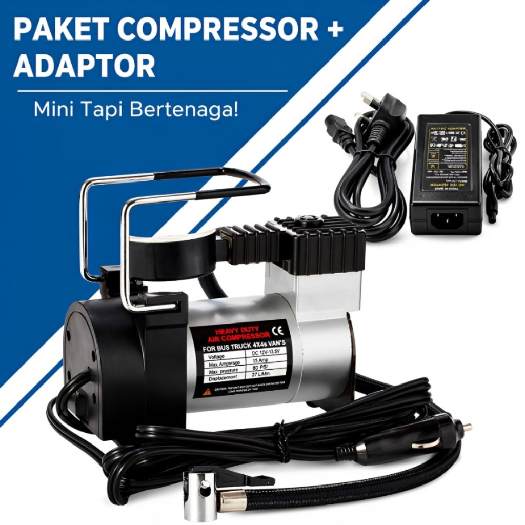 Jual Pompa Angin Mini Compressor Listrik Dc 12V Cet Heavy Duty150 Psi ...
