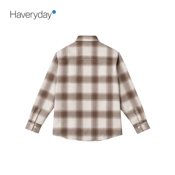 HAVERYDAY Kemeja Pria Flannel Veterano Long Sleeve Dengan Desain Plaid Beige