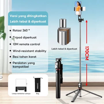 (Gratis 100 Asli Lampu Pengisi) ZIVOKA Tripod Tinggi 1700mm Rotasi 360° Tripod Yang Dapat