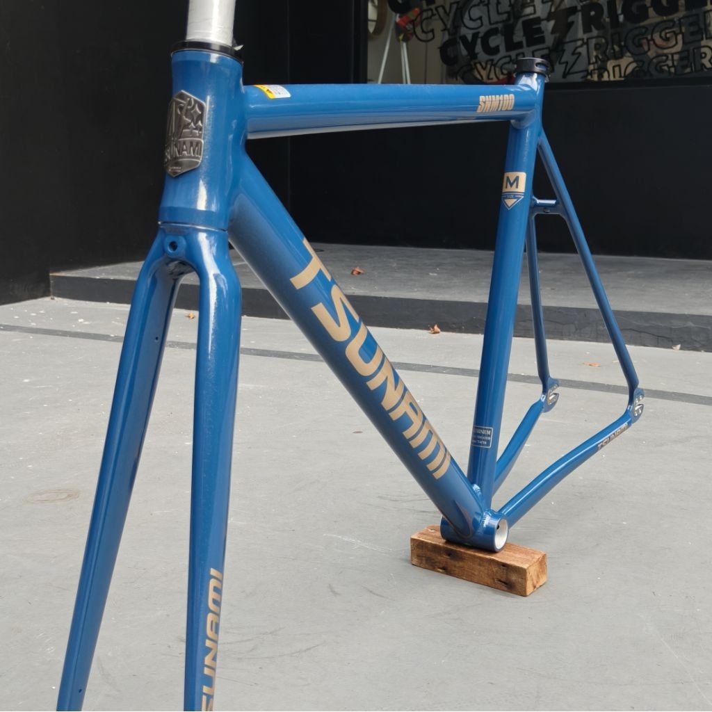 Jual Frameset Tsunami Snm100 Coral Blue Logo Gold | Shopee Indonesia