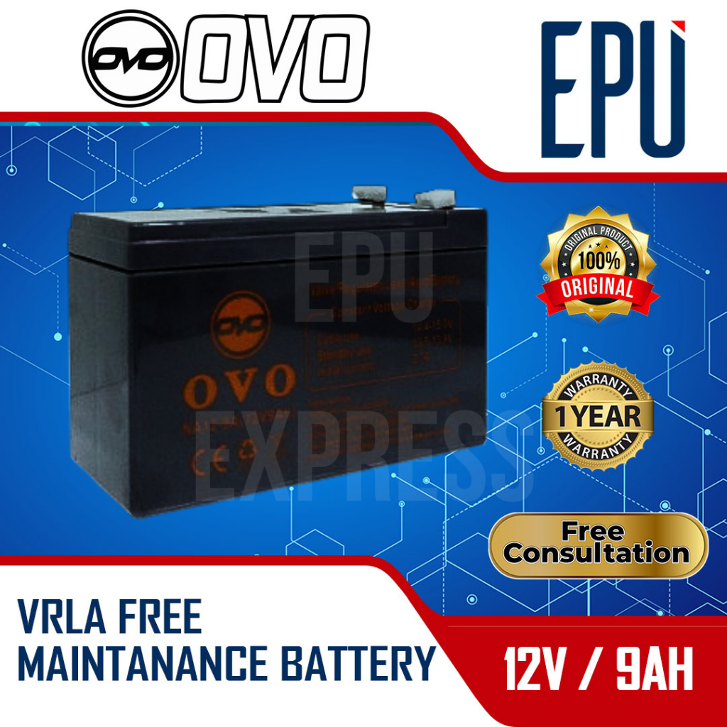Aki UPS OVO 12v 9ah Baterai UPS Aki Kering Battery UPS Batere UPS VRLA
