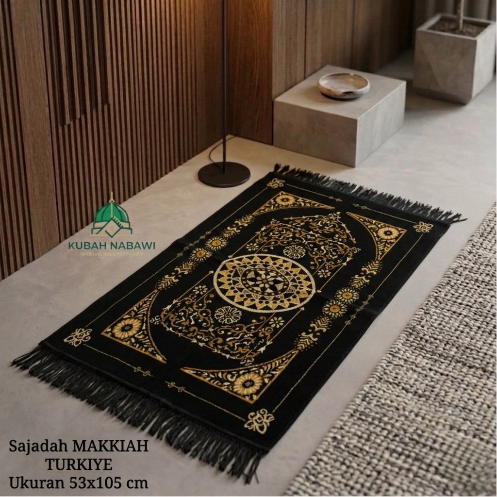 MAKKIAH TURKIYE 53x105cm| Sajadah Turkiye Beludru Halus Tebal Empuk Souvenir Haji Umroh Tahlil Murah
