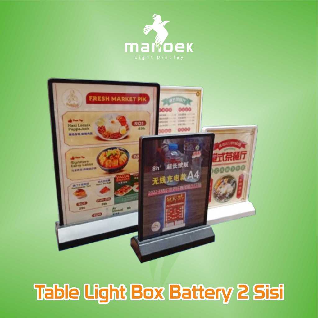 Jual Light Box Table 2 Sisi / Display Menu LED / Kotak Lampu Dengan ...