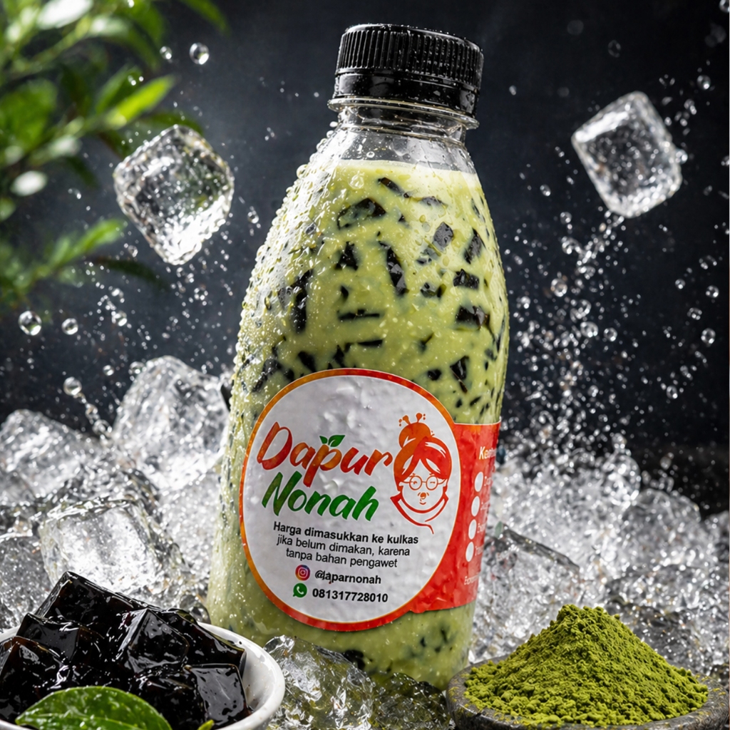 Jual Minuman cincau hitam segar rasa GREAN TEA cincau 300ml cincau ...