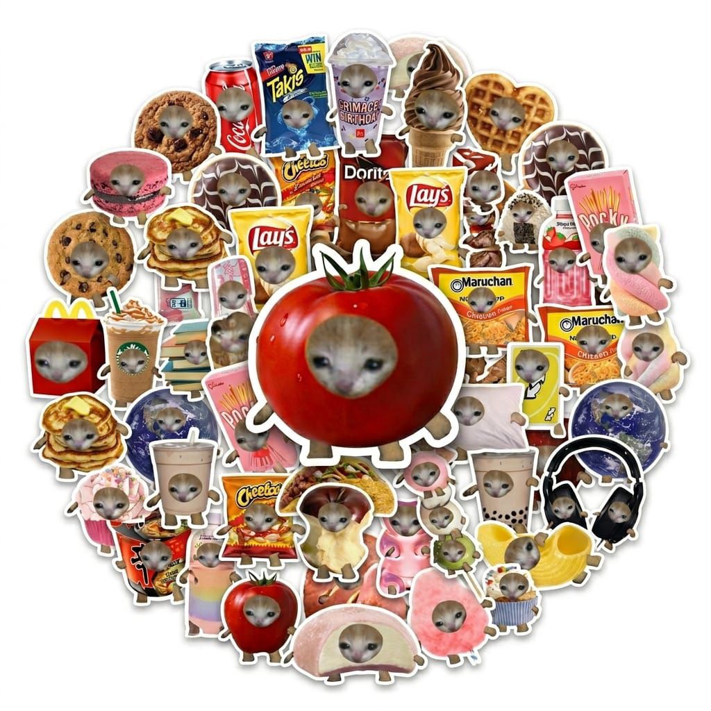 Jual 75 pcs sticker MEME Kucing Viral Anti Air DIY Scrapbook Graffiti ...