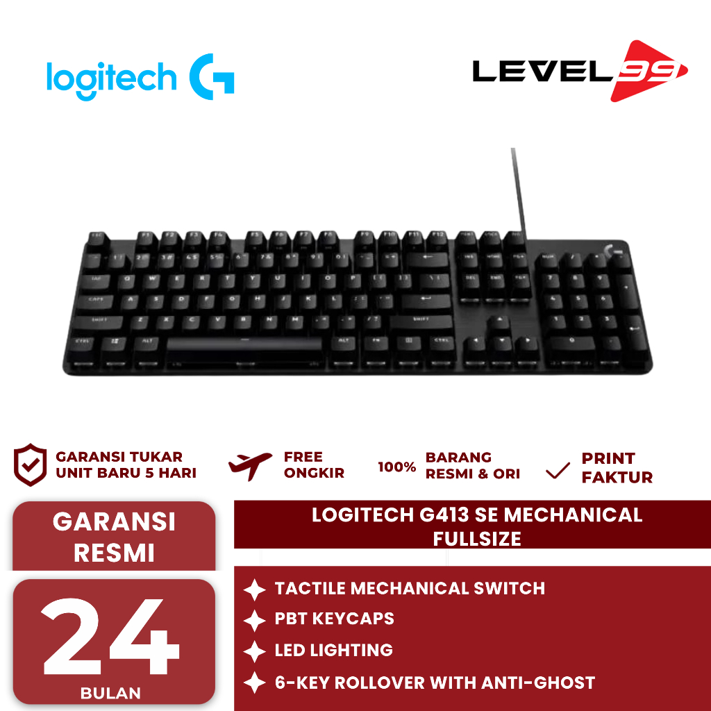 Jual Keyboard Gaming Logitech G413 SE Mechanical Fullsize | Shopee ...