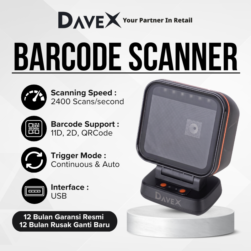 Jual DaveX - BARCODE SCANNER 2D X1-1100 DESKTOP / Barcode Scanner Kasir ...