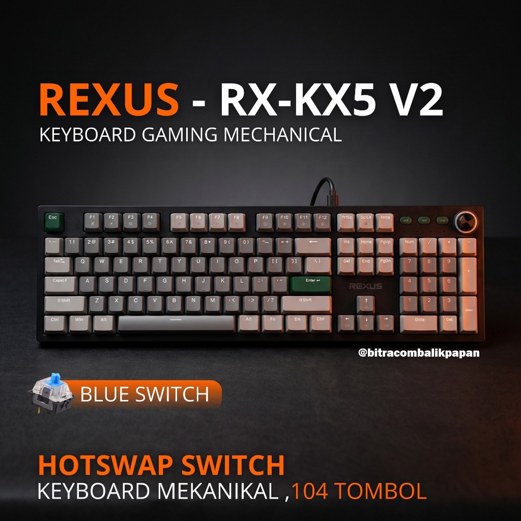 Jual Keyboard Gaming Rexus - Heroic KX5 V2 - Keyboard Gaming Mechanical ...