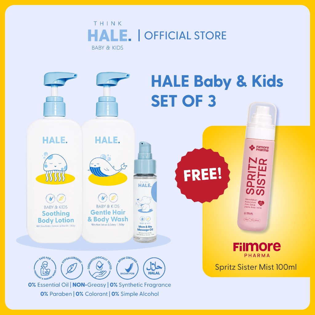 Jual THINK HALE Baby & Kids Gentle Care Bundle – Paket Hair Body Wash ...