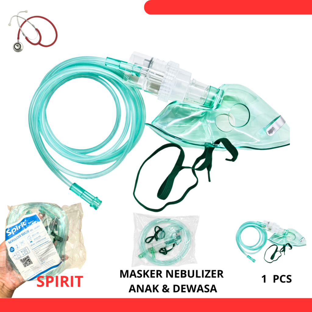 Jual Masker Nebulizer Dewasa Anak SPIRIT Masker Uap Terapi Respirasi ...