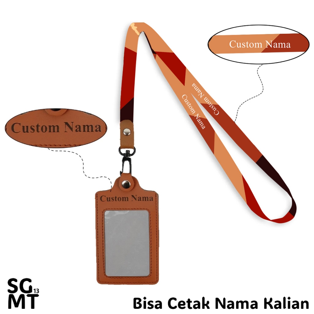Jual Id Card Custom + Lanyard Kulit - Bisa Satuan dan Custom Nama ...