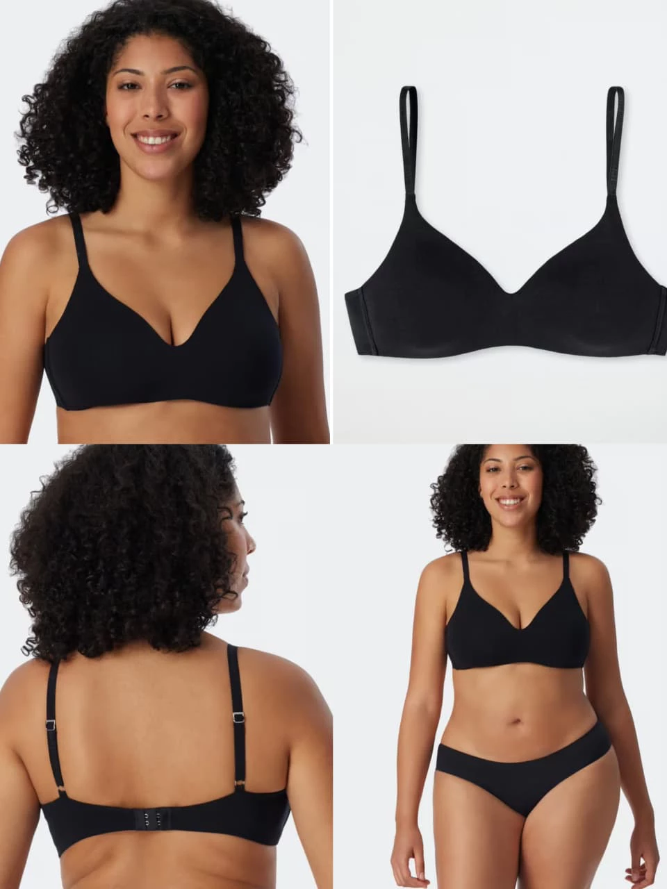 Soft Bra Organic Cotton Padded Wirefree Black - Bra Tanpa Kawat Busa Tipis - 1254