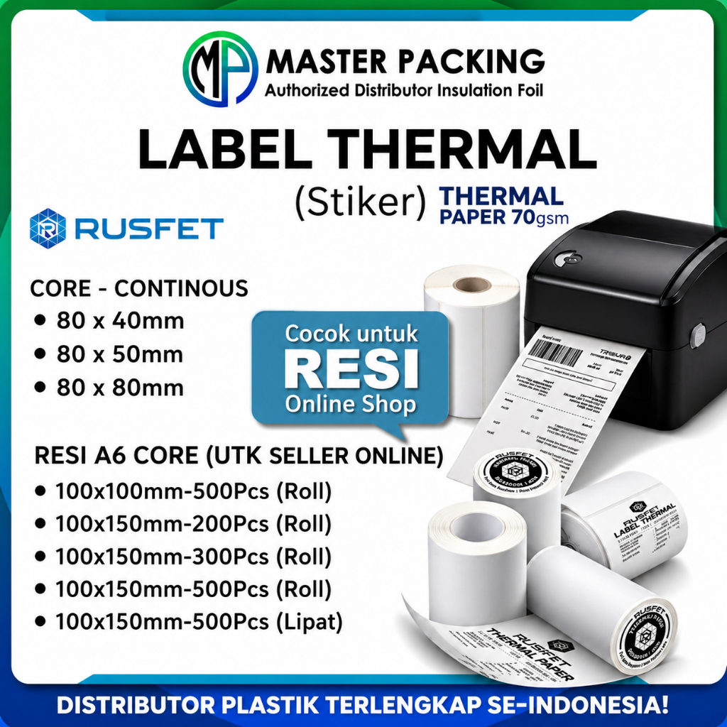 Jual Label Paper dan Stiker Thermal RUSFET / Lebel Termal Kertas ...