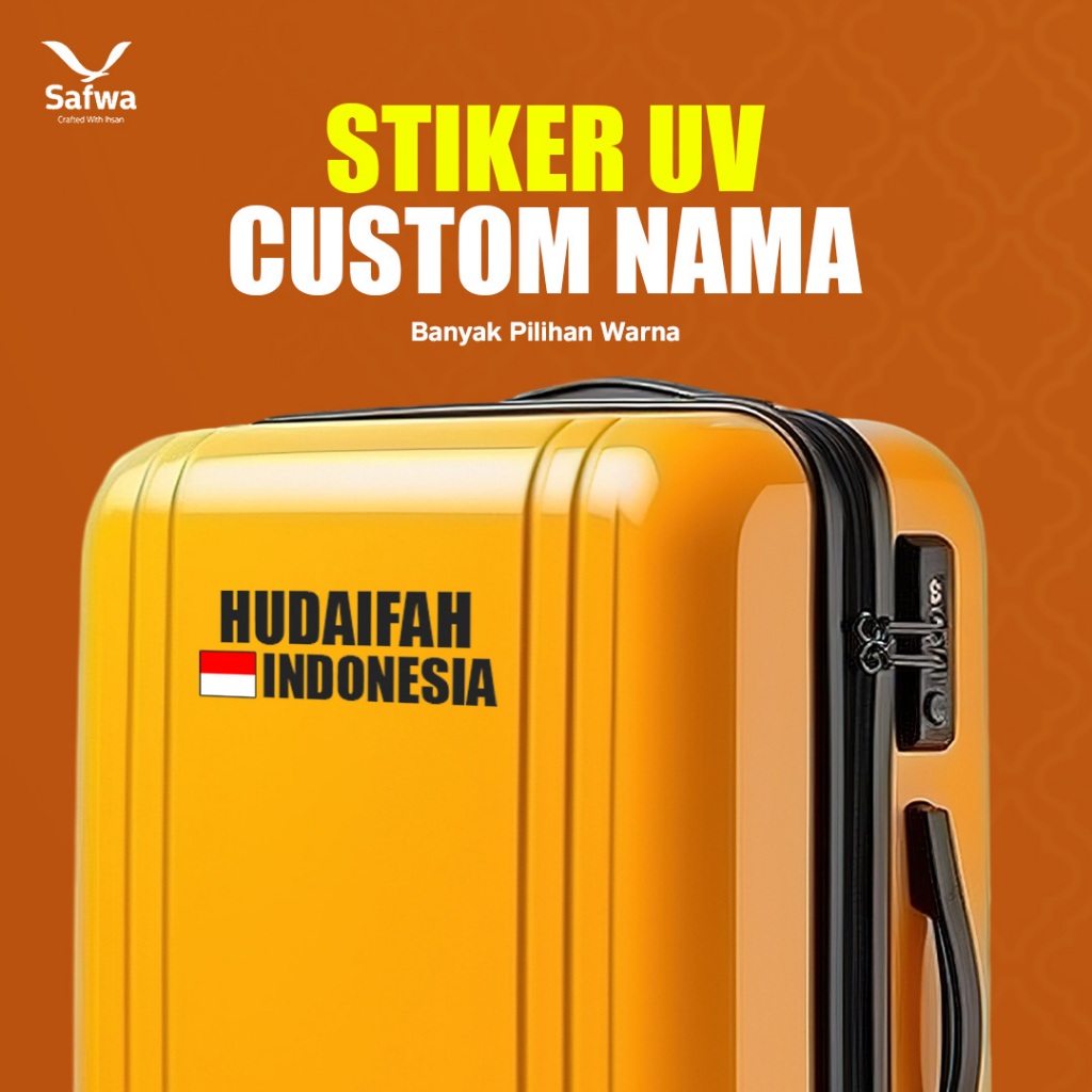 Jual Safwa - Stiker Nama & Domisili Koper UV DTF Custom – Label Penanda ...