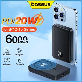 Baseus Powerbank Wireless 6000mAh Magnetic Fast Charging 20W Cas hp Cepat Tipis Mini Kecil Charger