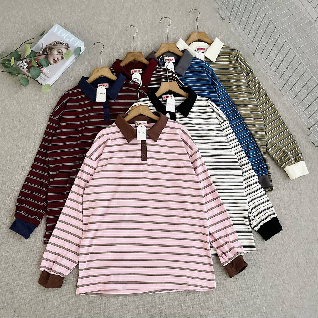 Jual Dollies | ONEZA IVORY BUTTER FORWARD STRIPES BLOUSE | ATASAN ...