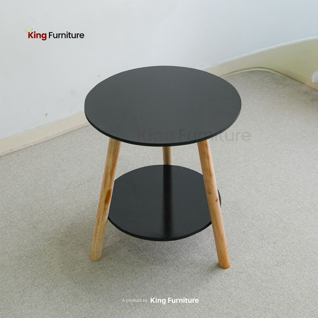 Kingfurniture Meja Tamu Minimalis Aesthetic Modern Meja Sudut 2 Susun Meja Kopi Meja Teras Terbaru Termurah