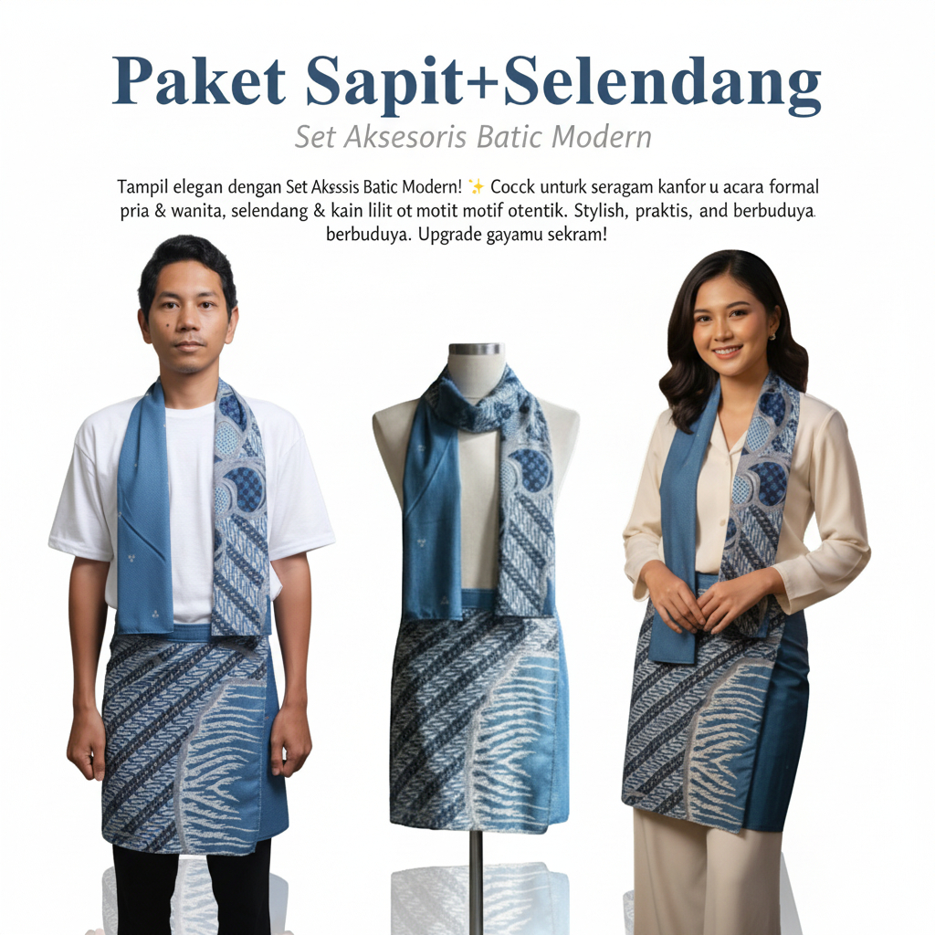 Jual Paket Sapit+Selendang Instan Motif Selaras / Kain Sapit Batik ...