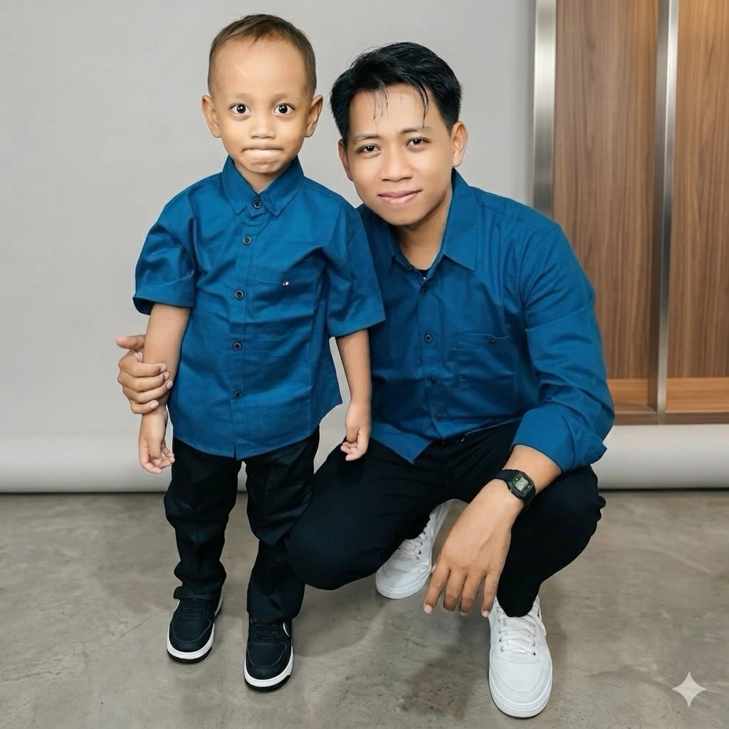 Kemeja Pria Dewasa dan Anak Couple