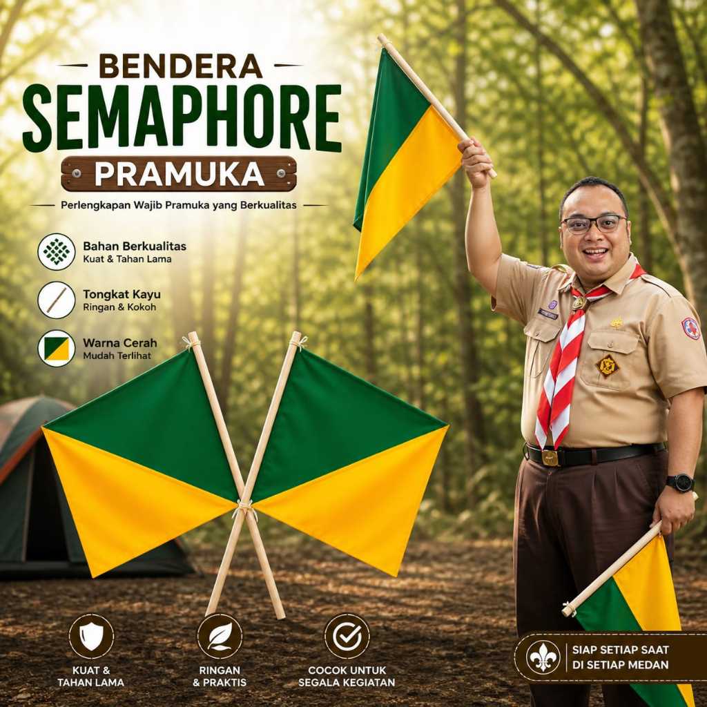 Jual Semaphore Bendera Semapur HW Semapore Simapur Tongkat stik Pramuka ...