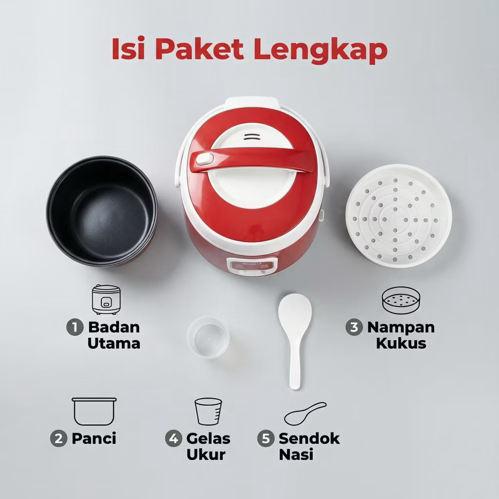 Jual Rice Cooker Magic Com RINREI MRN-912 Kapasitas 1.2L, Hemat Listrik ...