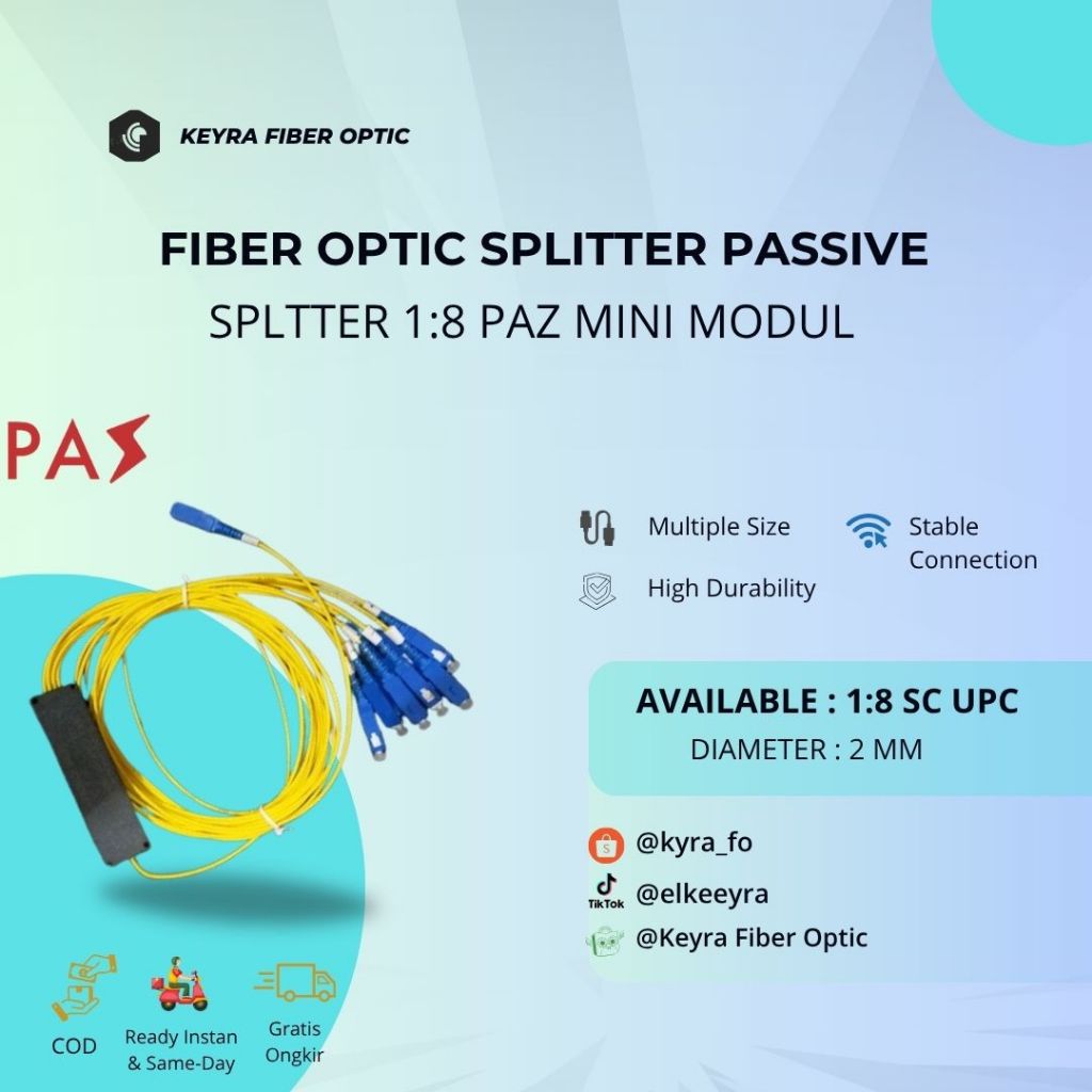 Jual PASSIVE SPLITTER PAZ MINI MODUL 1:8 SC UPC//Splitter 1:8 mini ...