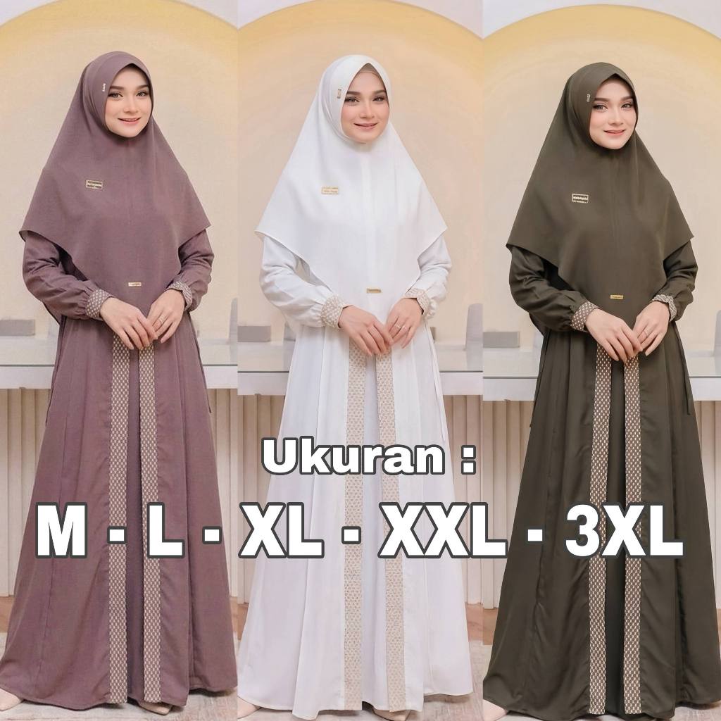 Tampil Anggun dengan Gamis Sakinah Syar’i Premium Set Khimar Jumbo M–3XL