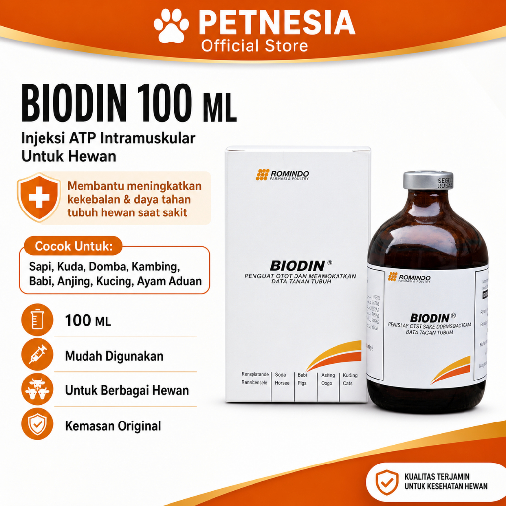 Jual BIODIN 100 ML - Injeksi ATP Intramuskular Untuk Hewan | Shopee ...