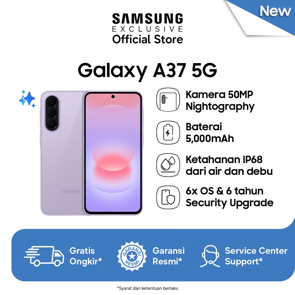 Jual Samsung Galaxy A37 5G 8/128GB - Awesome Lavender | Smartphone AI ...