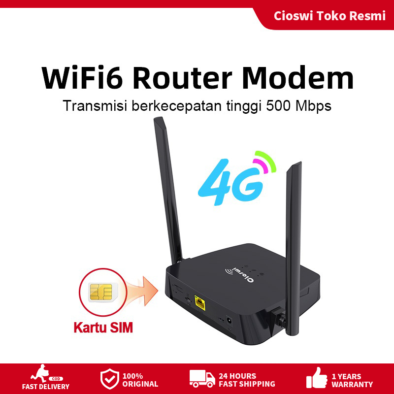 Jual Cioswi Wifi Wireless Router 4G 500mbps mendukung SIM CARD Modem ...
