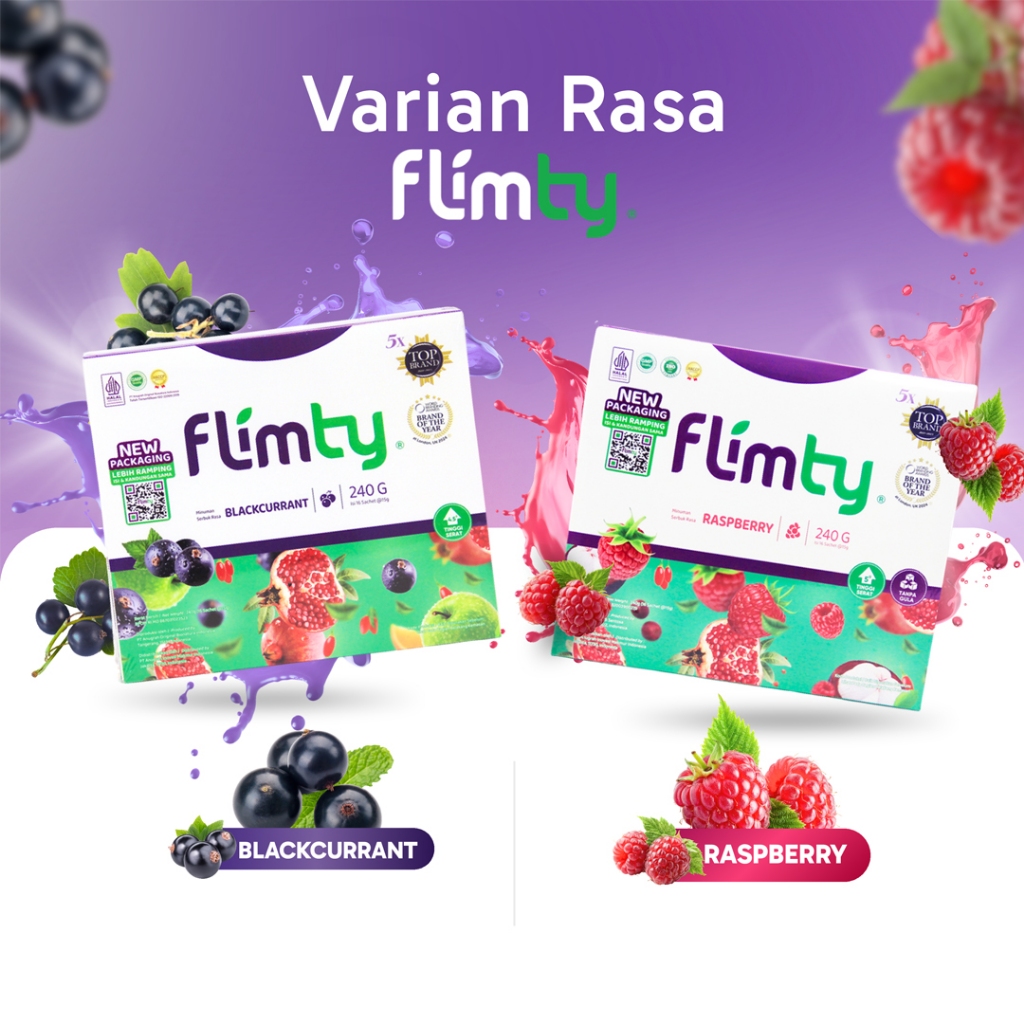 Jual Flimty Fiber Rasa Raspberry dan Blackcurrant - 1 Box (16 Sachet ...