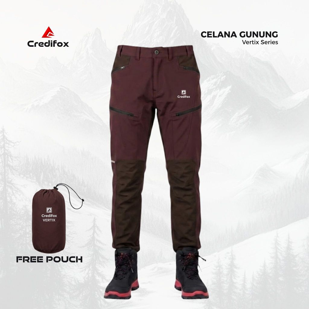 CREDIFOX Celana Gunung Panjang Kombinasi Warna Vertix Series Quickdry - Celana Hiking - Celana Panjang Outdoor