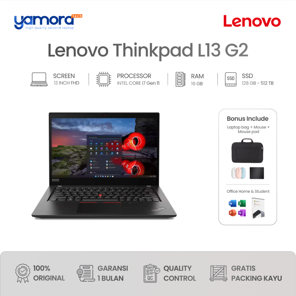 Jual Lenovo Thinkpad L13 Gen 2 Core i7 Gen 11 Ram 16GB SSD 512GB