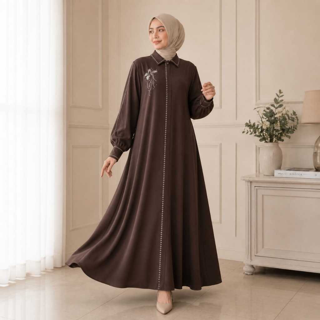 Gamis muslim wanita Terbaru sabrina anti UV adem dan jatuh