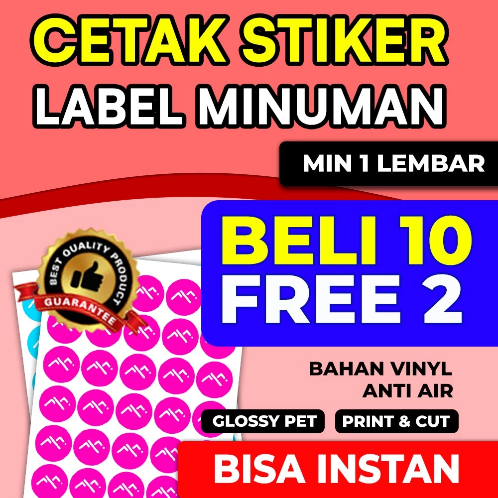 Stiker Vinyl A3+ Tahan Air Label Kemasan