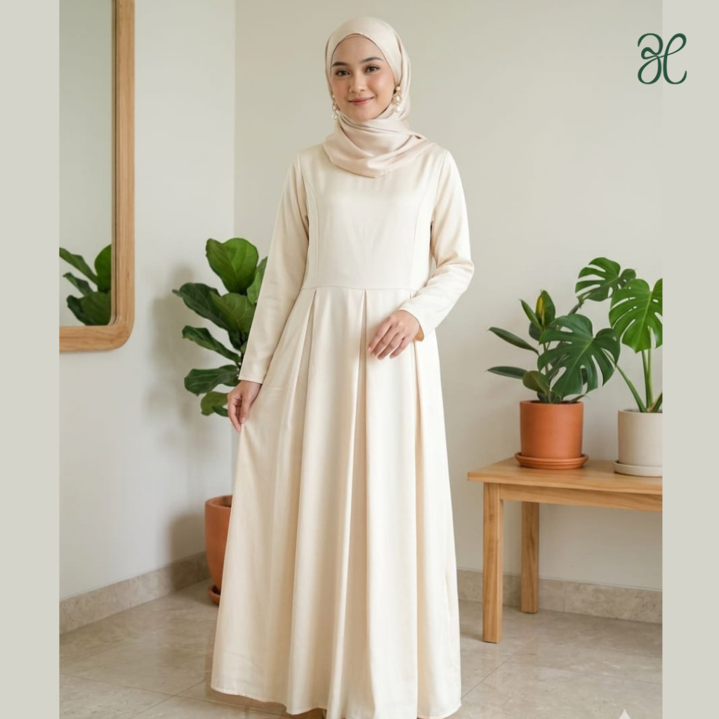 3H Gamis Cream Satin (JE11)