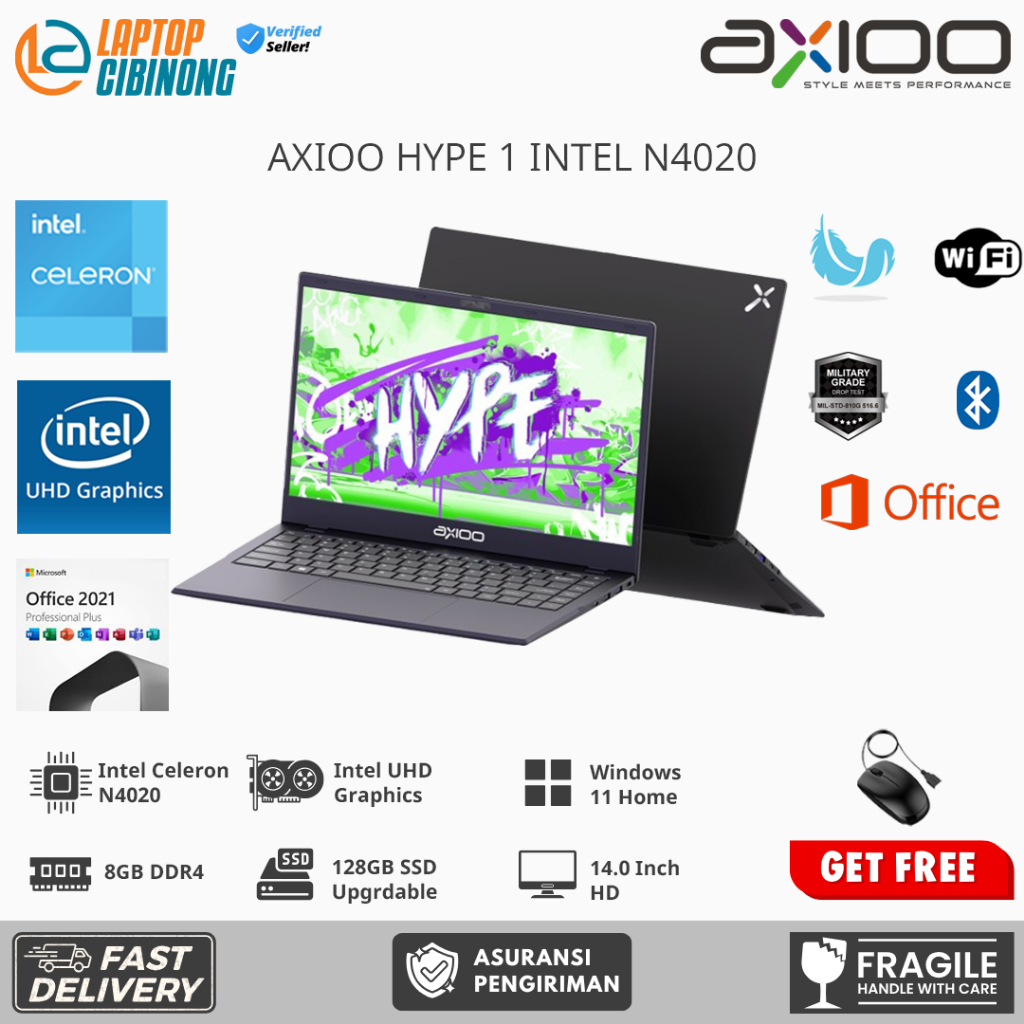 Jual Laptop Axioo Mybook Hype 1 Intel N4020 Ram 8GB 512GB SSD Windows ...