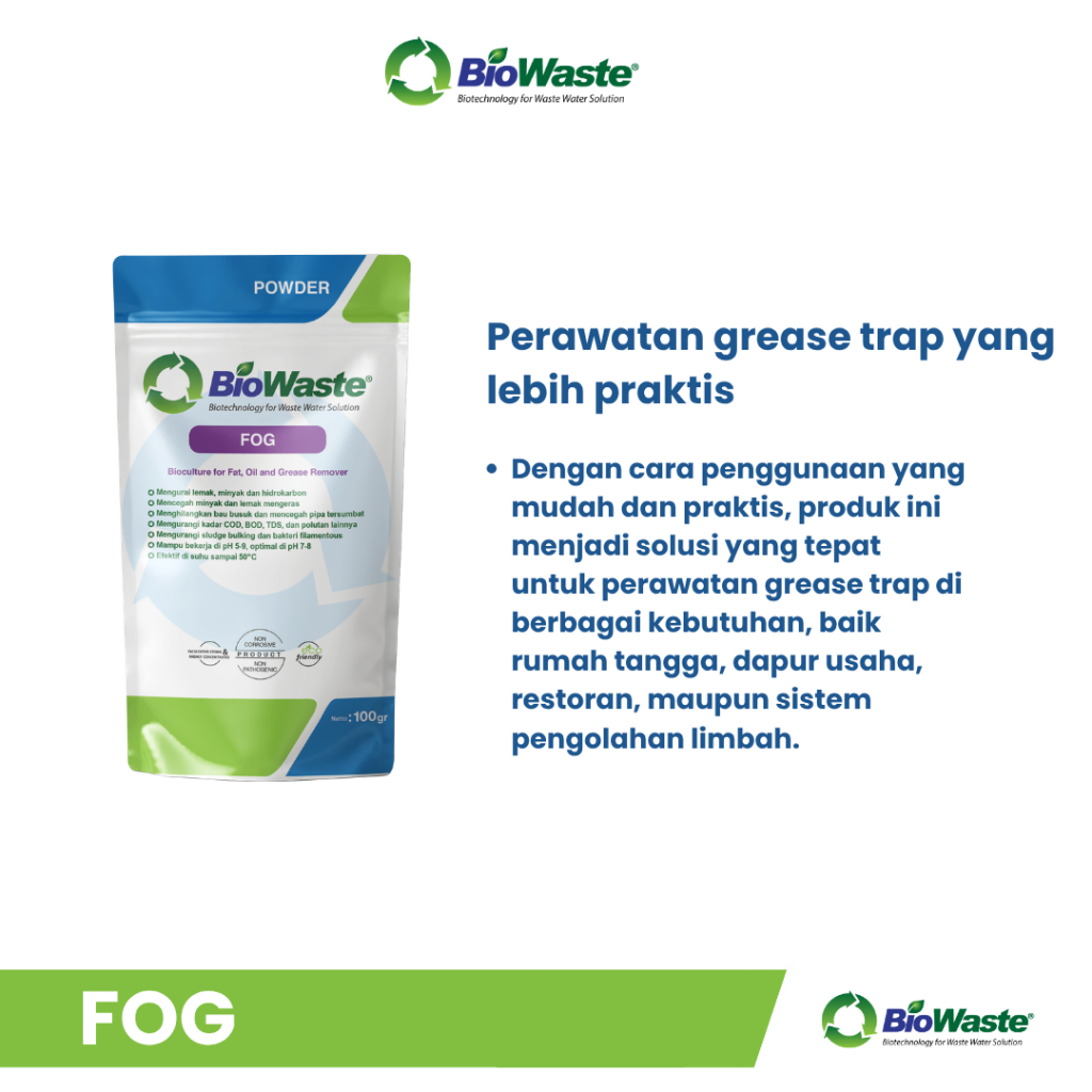 Jual Biowaste FOG Bakteri Pengurai Limbah IPAL MBG Minyak & Lemak Dapur ...