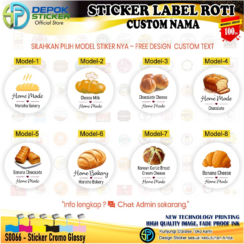 Jual Stiker Label ROTI Label RASA CUSTOM NAMA | Shopee Indonesia