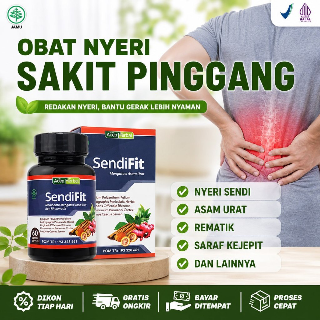 Kapsul Obat Nyeri Sendi Sakit Pinggang Punggung Rematik Saraf Kejepit Herbal Alami