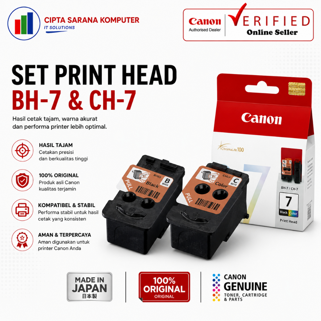 Jual Print Head Ink Cartridge Canon BH-7 BH7 & CH-7 CH7 Original for ...