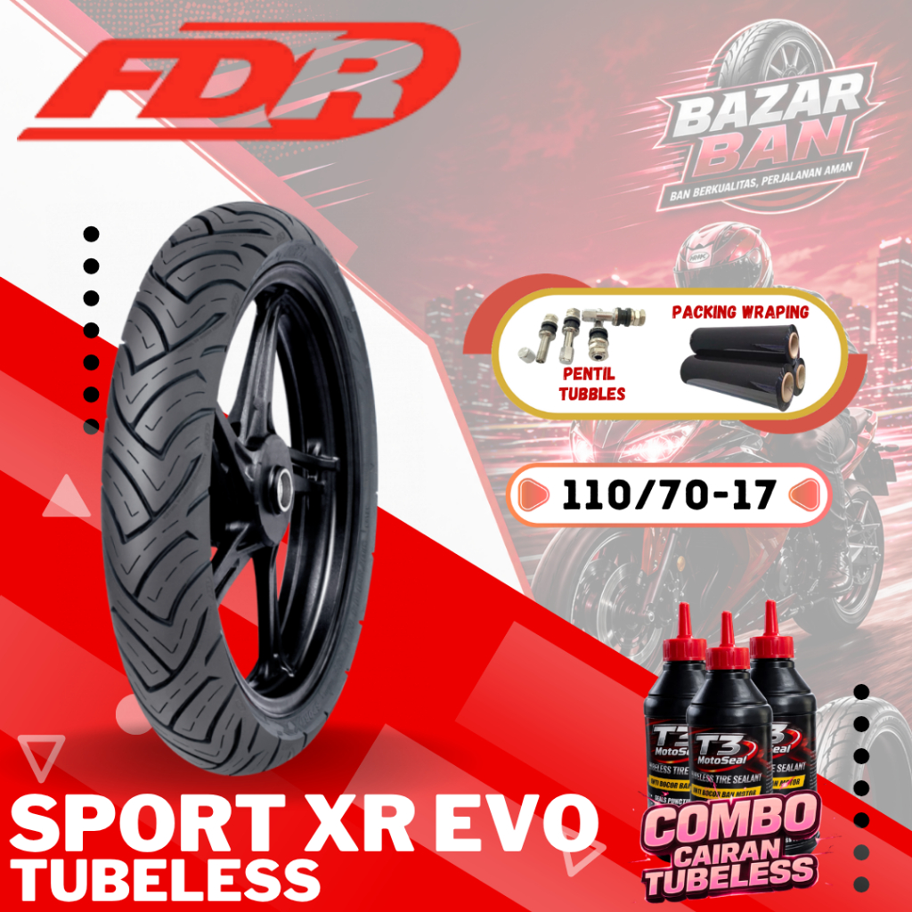Jual (PRODUKSI TERBARU) BAN FDR SPORT XR EVO TUBELESS RING 17 ( 80/80 ...