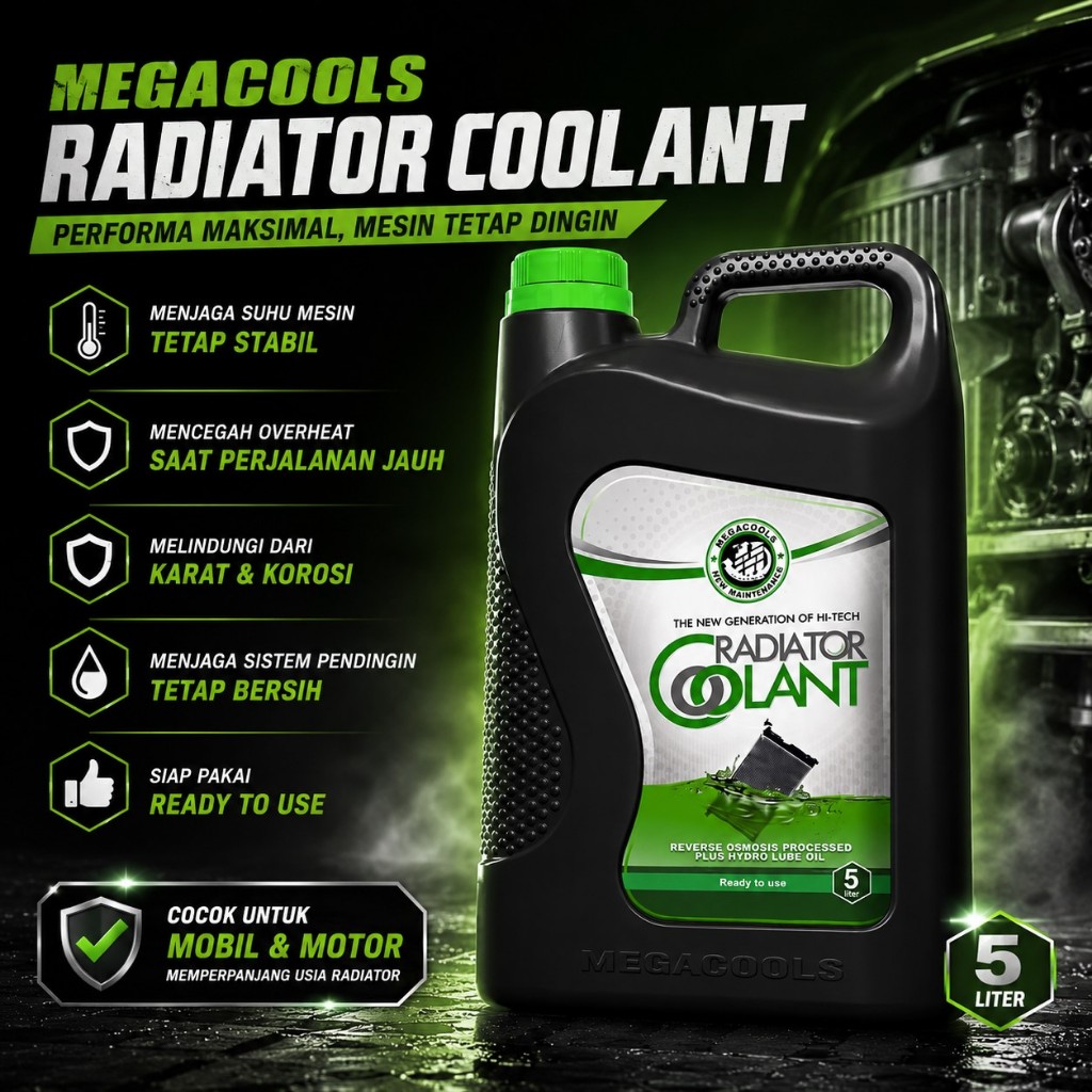 Jual Megacool Radiator Coolant Hijau Galon 5 Liter | Shopee Indonesia