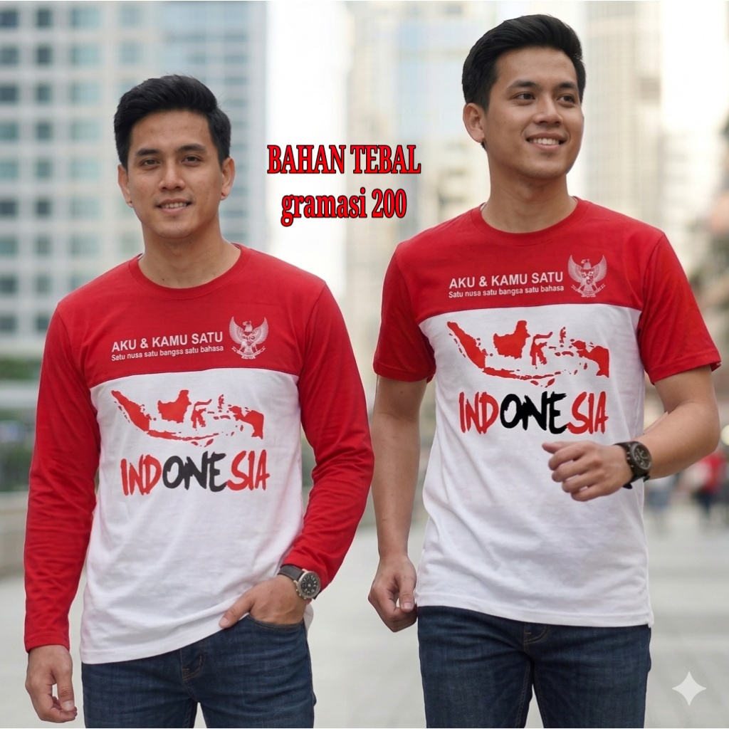 kaos merah putih 17 agustusan pria dewasa