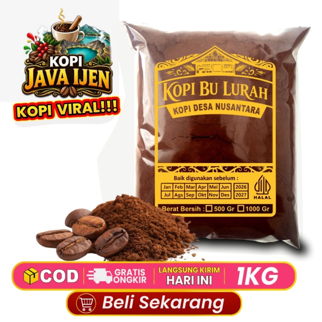 Jual Kopi Robusta Java Ijen Asli – Kopi Bu Lurah Kopi Hitam Murni 100% ...