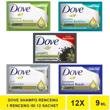 Jual DOVE Shampoo 10 ml 1 Renteng Isi 12 Sachet / Shampoo Dove Sachet ...