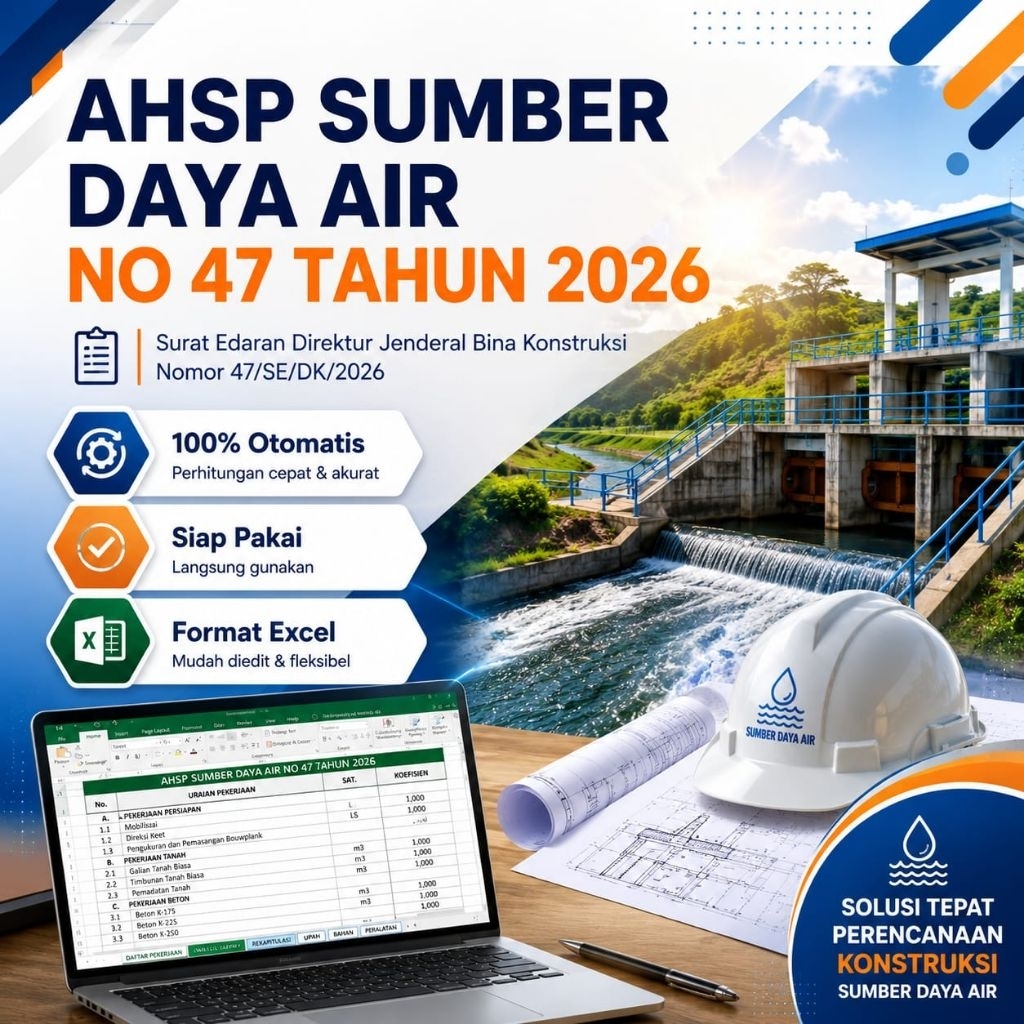 Jual AHSP SDA 2026 Excel Sesuai SE Dirjen Bina Konstruksi No 47/SE/DK ...