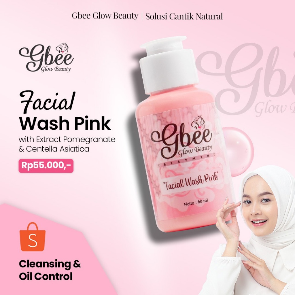 MFI - Gbee Glow Beauty Facial Wash Pink | Netto 60 ML