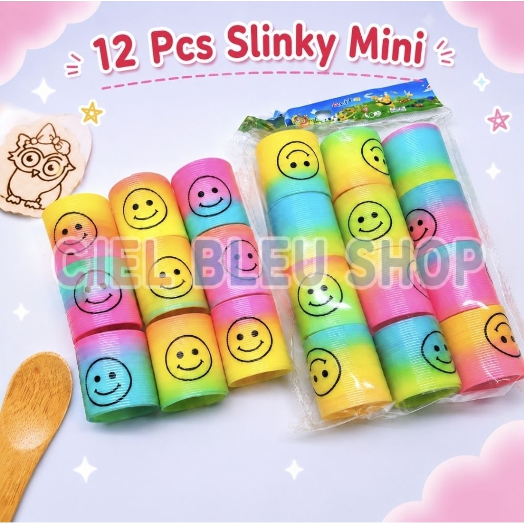 Jual MAINAN PER SMILE ISI 12 PCS / Slinki Spring Rainbow Toy Spiral ...